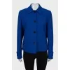Cropped wool coat with buttons