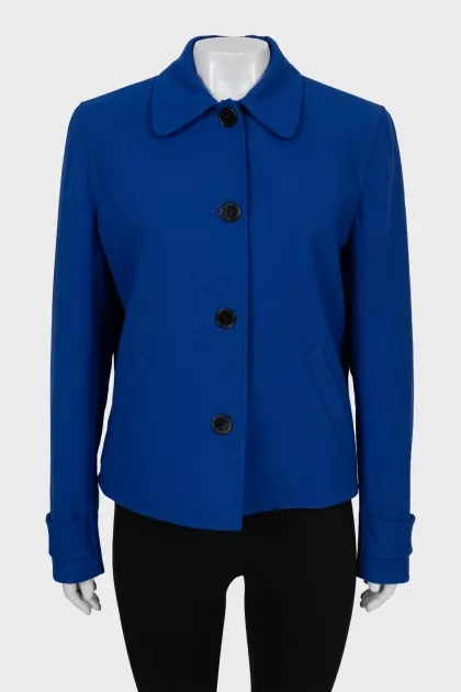 Cropped wool coat with buttons