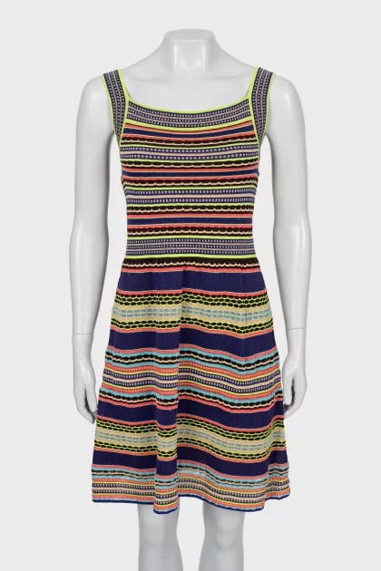 Knitted dress with straps