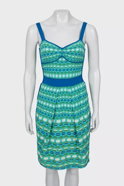 Printed bodycon dress with straps