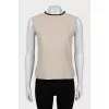 Linen T-shirt with zippers on the sides
