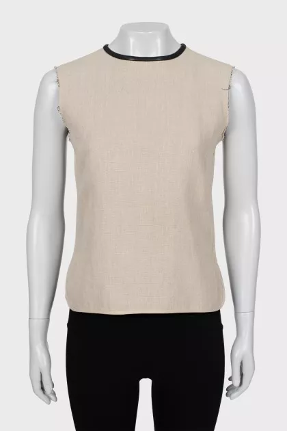 Linen T-shirt with zippers on the sides