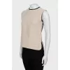 Linen T-shirt with zippers on the sides