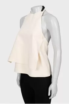 Silk blouse with open back