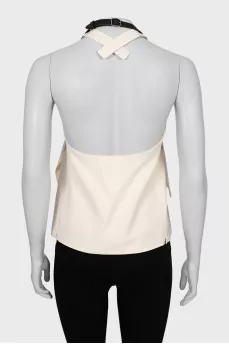 Silk blouse with open back