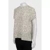Silk blouse with short sleeves