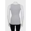 Tank top with raised seams and tie