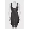 Silk dress with decor at the hem