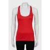 Red slim fit tank top