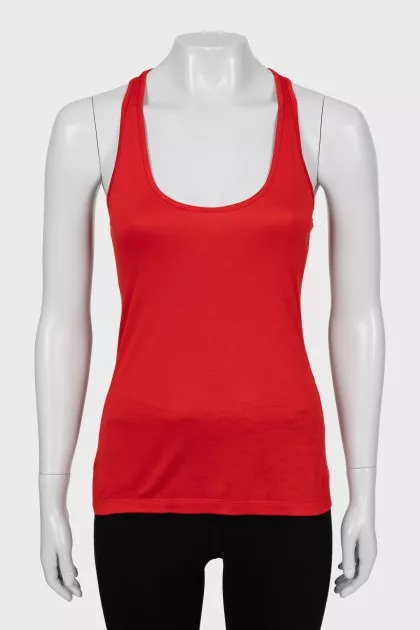 Red slim fit tank top