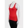 Red slim fit tank top