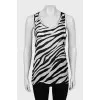 Animal print silk tank