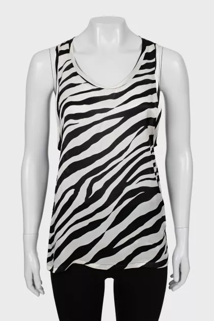 Animal print silk tank