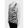 Animal print silk tank