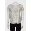T-shirt embroidered with sequins