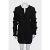 Mini dress with ruffled sleeves