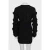 Mini dress with ruffled sleeves