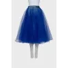 Denim skirt with tulle
