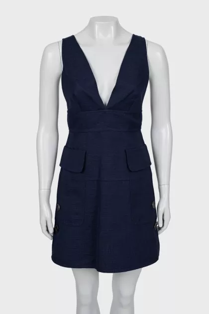 Mini sundress made of cotton and linen