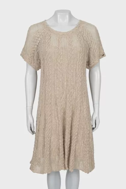 A-line dress with textured pattern