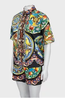 Shirt and shorts suit
