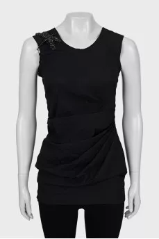 Fitted tunic with patch