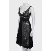 Fitted dress decorated with sequins