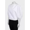 White blouse with raised seams