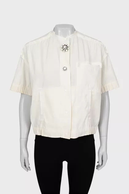 Beige short sleeve shirt