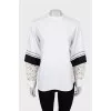 Ribbed jumper with lace inserts