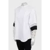 Ribbed jumper with lace inserts