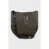 Leather crossbody shopping bag