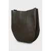 Leather crossbody shopping bag