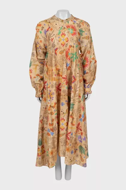 Print maxi dress with tag