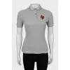 Fitted polo with patch