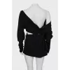 Black asymmetrical dress with tag
