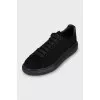 Men's black suede sneakers