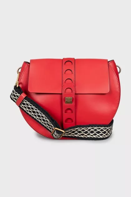 Round leather crossbody bag