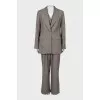 Suit with striped vest