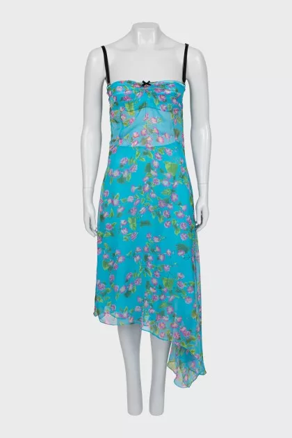 Asymmetrical print sundress