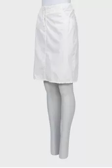 Винтажная белая юбка с карманами