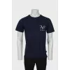 Men's T-shirt with white embroidered logo