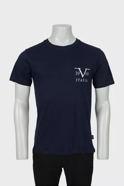 Men's T-shirt with white embroidered logo