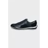 Men's leather and suede sneakers with tag