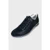 Men's leather and suede sneakers with tag