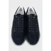 Men's leather and suede sneakers with tag
