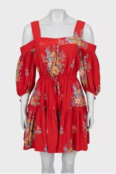 Off shoulder silk dress