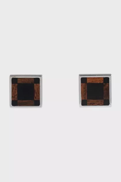 Men's cufflinks with checkered print