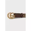 Belt made of leather and textiles in a signature print