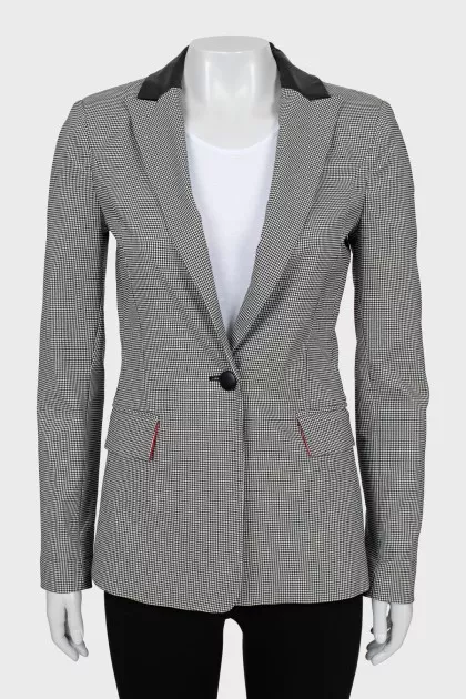 Jacket in houndstooth print